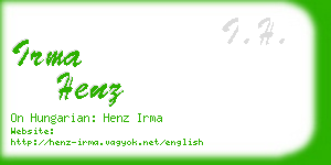 irma henz business card